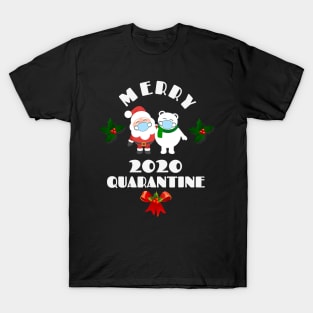 Merry Christmas 2020 Funny Quarantine Gift Face Mask Xmas T-Shirt